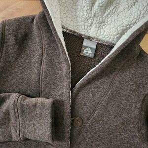 Nike ACG Hoodie Brown Sherpa Fleece Deep Pile Pullover Sweater Women's Sz M